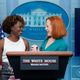 White House press secretary Jen Psaki talks about incoming press secretary Karine Jean-Pierre during a press briefing at the White House, Thursday, May 5, 2022, in Washington.
